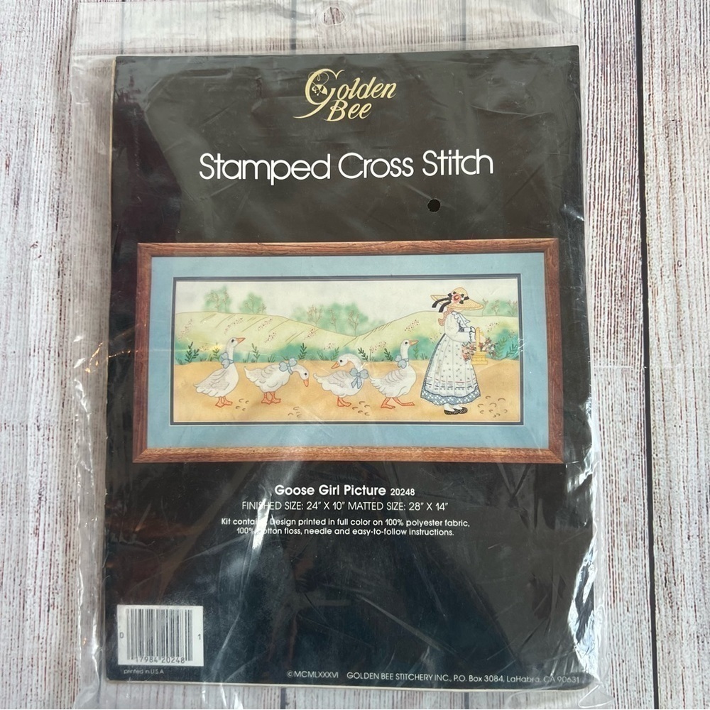 Golden Bee Goose Girl Cross Stitch